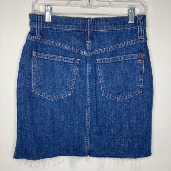 Madewell Womens Stretch Denim Straight Mini Skirt Step-Hem Edition Size 25 - Picture 2 of 6